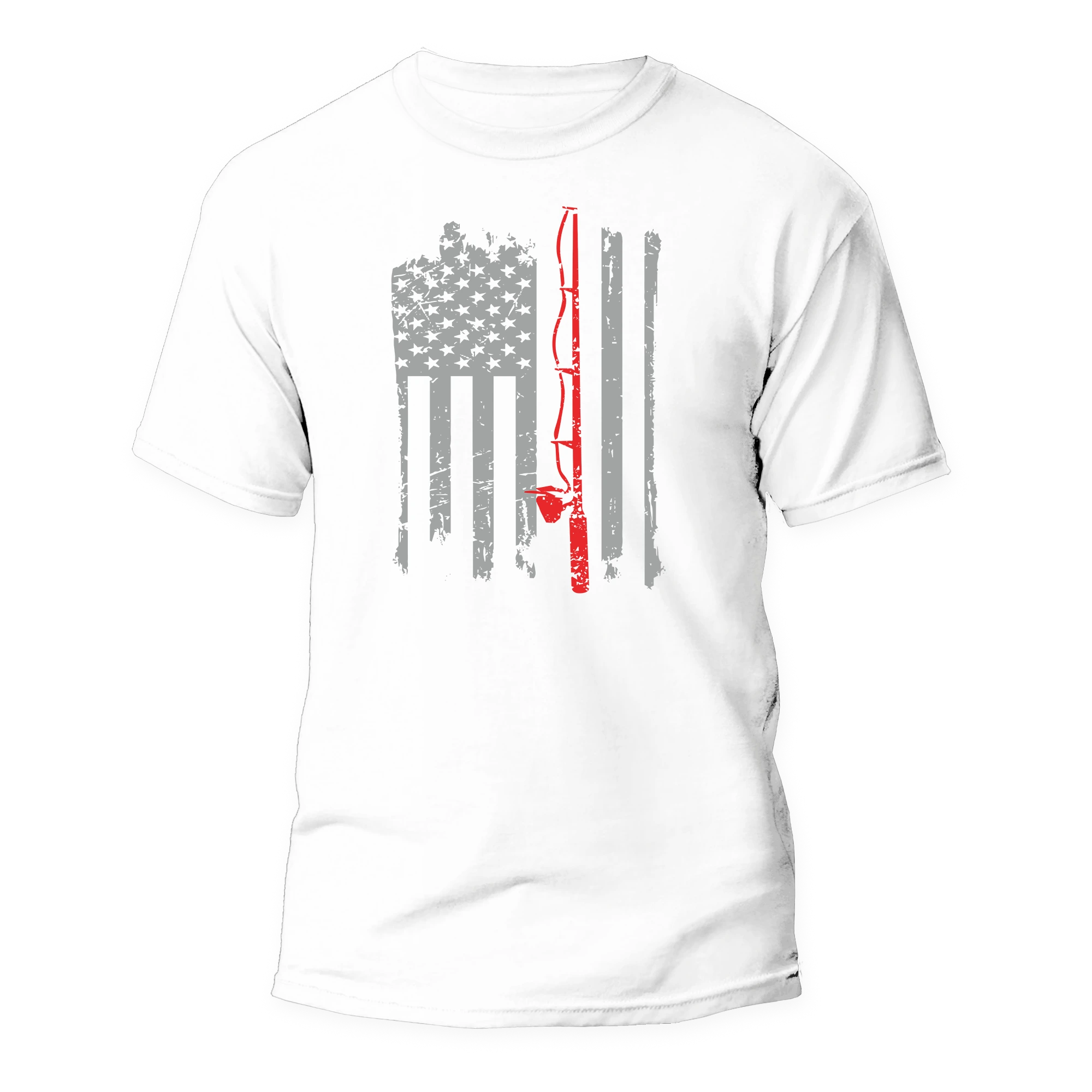 Fishing Rod American Flag Unisex T-Shirt